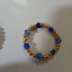 Handcrafted Gold and Royal Blue Infant/ Children's Bracelet by Lady E